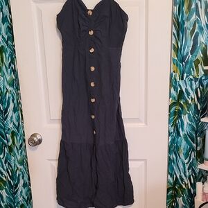 Women’s Navy Button-Front Sundress